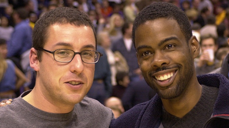 Chris Rock and Adam Sandler smile