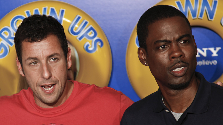 Chris Rock and Adam Sandler in a candid shot