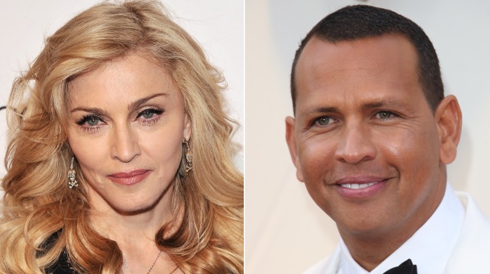 Madonna and Alex Rodriguz smiling side-by-side