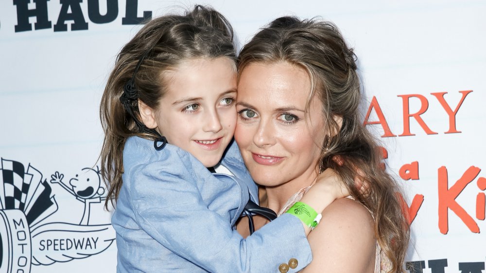 Alicia Silverstone and her son Bear Blu Jarecki appear at the premiere of Diary of a Wimpy Kid The Long Haul