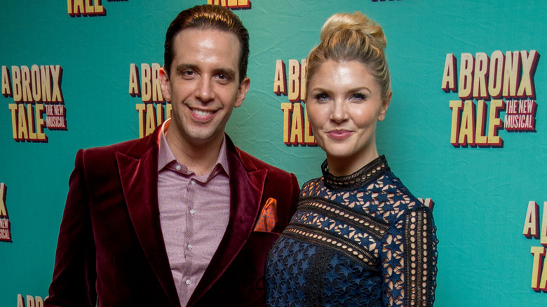 Nick Cordero and Amanda Kloots on an "A Bronx Tale" red carpet
