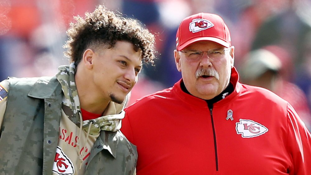 Kansas City Chiefs coach Andy Reid with quarterback Patrick Mahomes