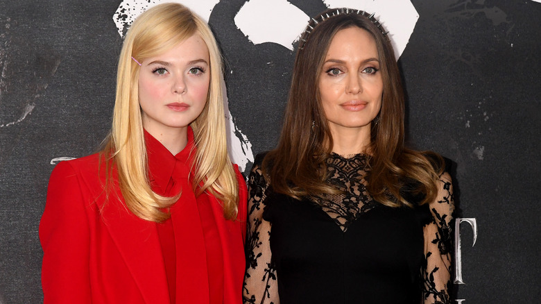 Elle Fanning and Angelina Jolie on the red carpet
