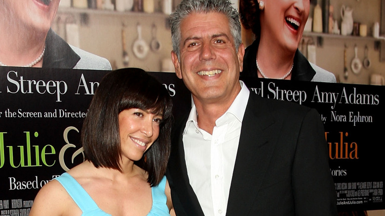 Ottavia Busia, Anthony Bourdain smiling