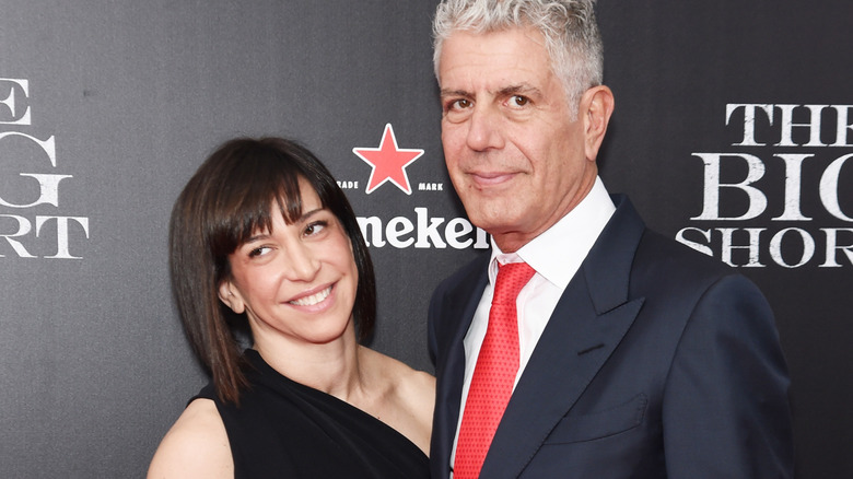 Ottavia Busia, Anthony Bourdain smiling