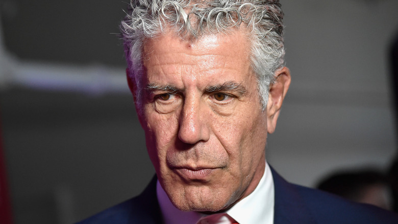 Anthony Bourdain looking sad