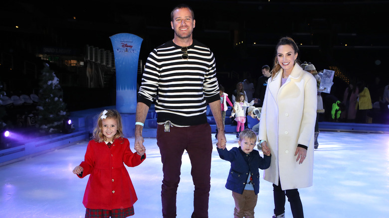 Armie Hammer and Elizabeth Chambers with kids