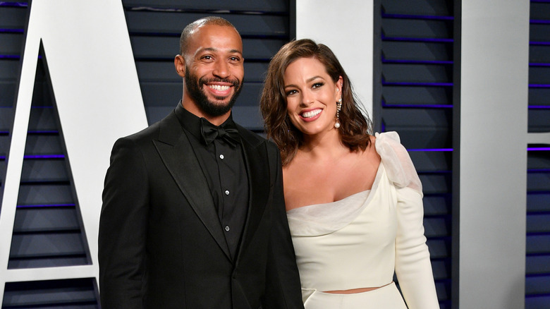 Justin Ervin and Ashley Graham on the red carpet