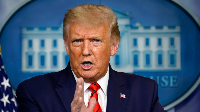Donald Trump speaking at the White House