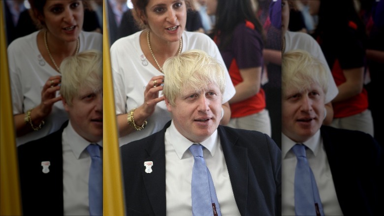 Boris Johnson meets hair stylist in 2012