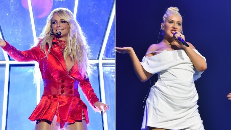 Britney Spears singing, Christina Aguilera singing