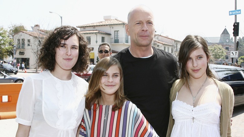 Bruce Willis with his three eldest daugthers
