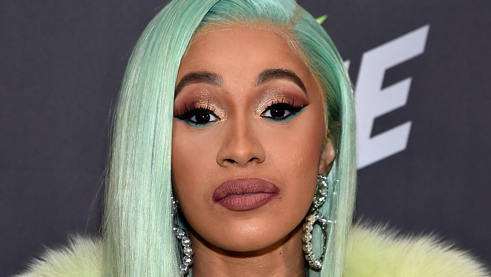 Cardi B with acne on her cheek