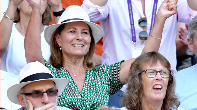 Carole Middleton cheering
