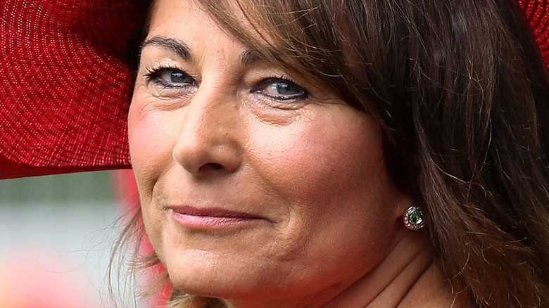 Carole Middleton looking at the camera