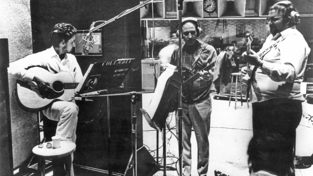 Bob Dylan recording his album 'Self Portrait' with Charlie Daniels