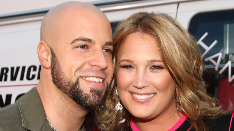 Chris Daughtry and wife Deanna Daughtry smiling