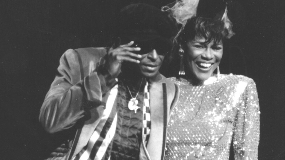 Miles Davis and Cicely Tyson attend tribute to Miles Davis at Radio City Music Hall 1983