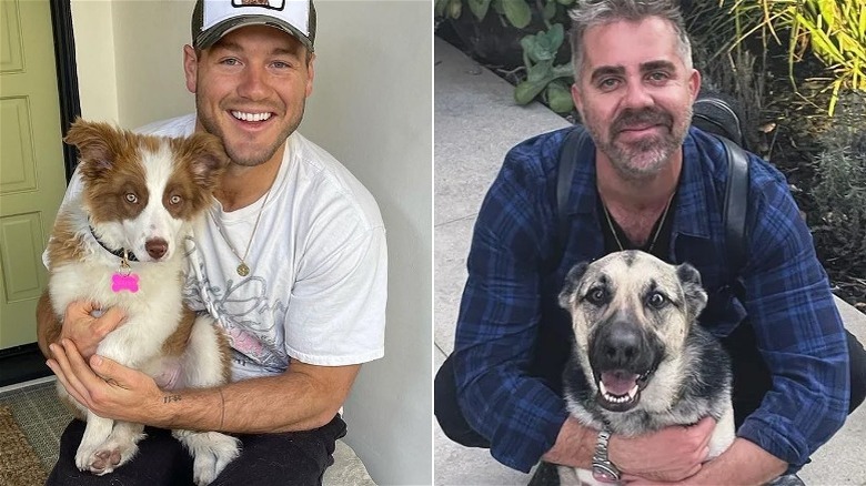 Colton Underwood with dog Scout; Jordan with dog Zooka