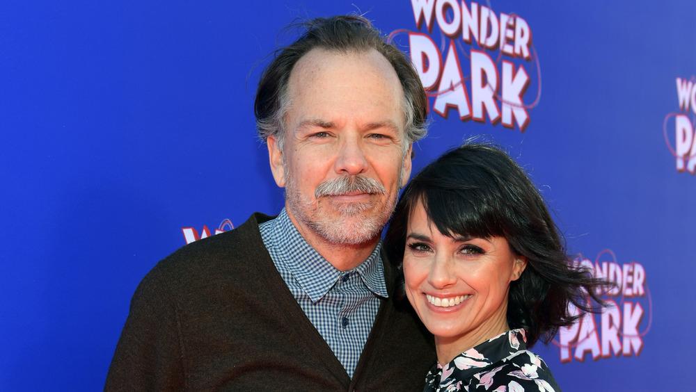 Constance Zimmer poses with her husband, Russ Lamoureux