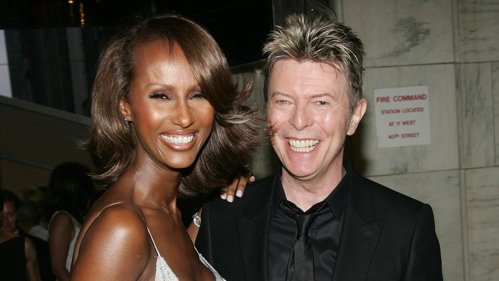 David Bowie and Iman smiling together