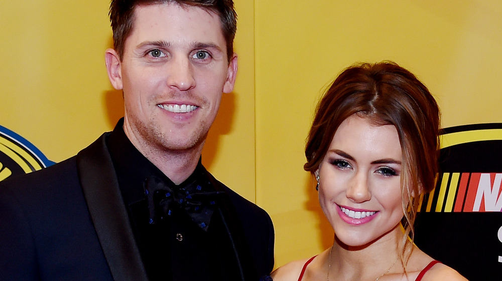 Denny Hamlin with ex Jordan Fish at an event