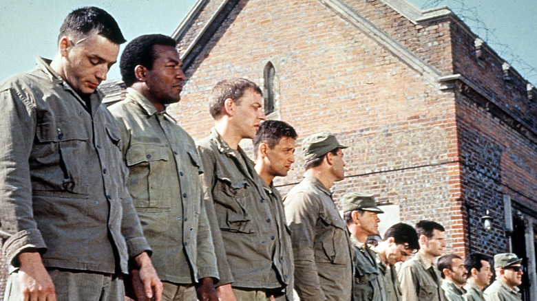Soldiers standing in a line in The Dirty Dozen