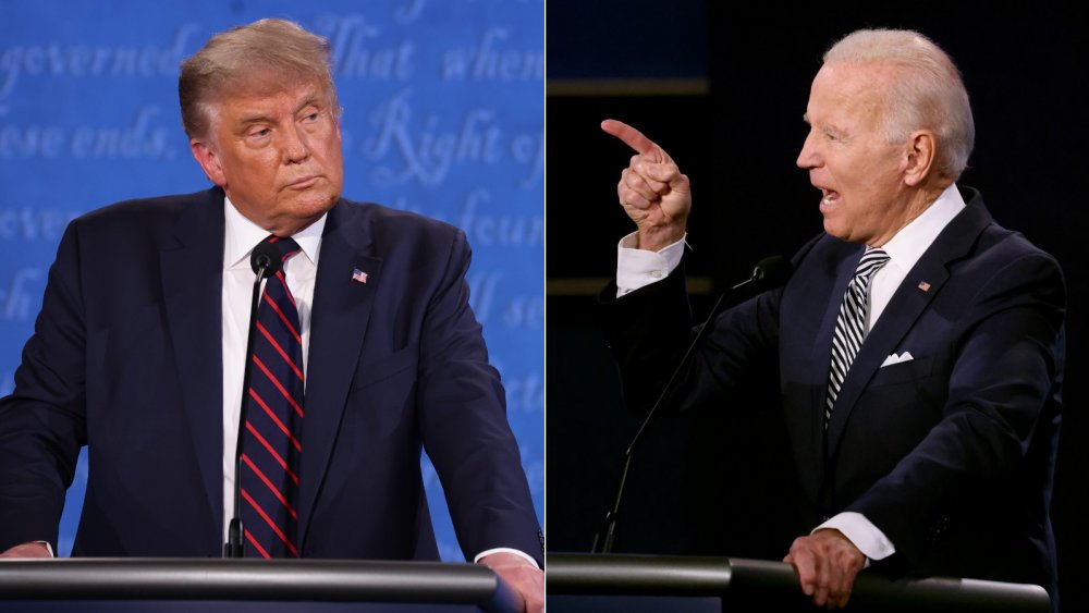 Donald Trump and Joe Biden at their first presidential debate 