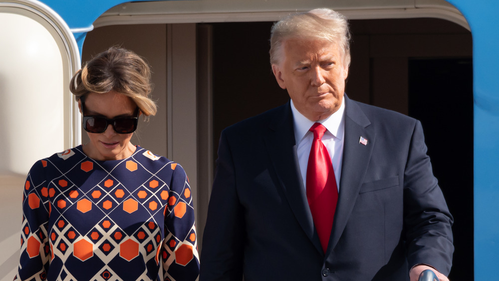 Donald Trump and Melania arriving in Florida on Inauguration Day