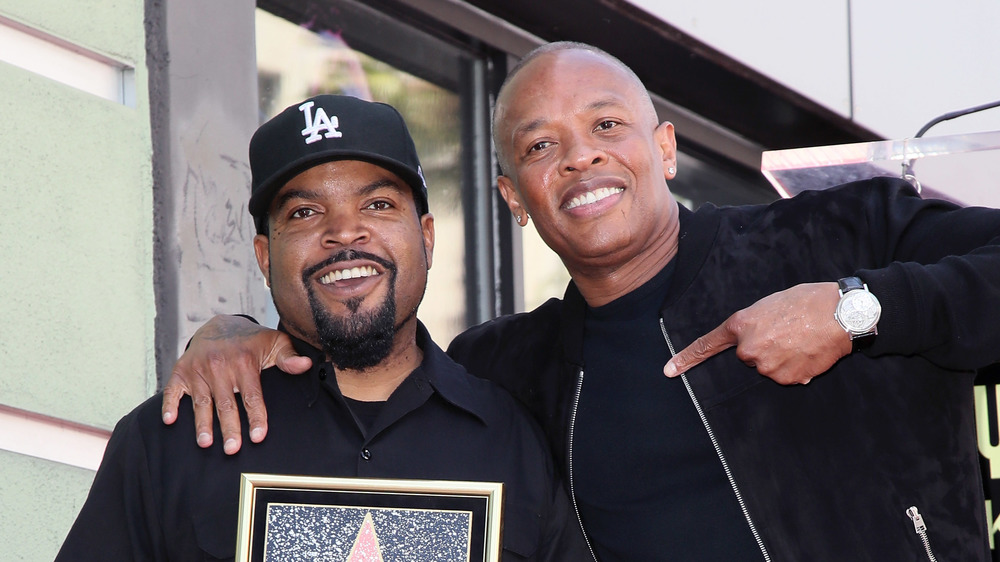 Ice Cube and Dr. Dre at the Hollywood Walk of Fame