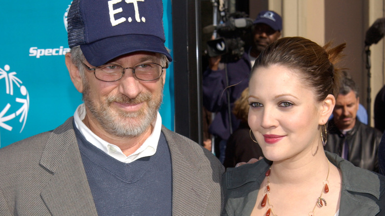 Steven Spielberg and Drew Barrymore on the red carpet