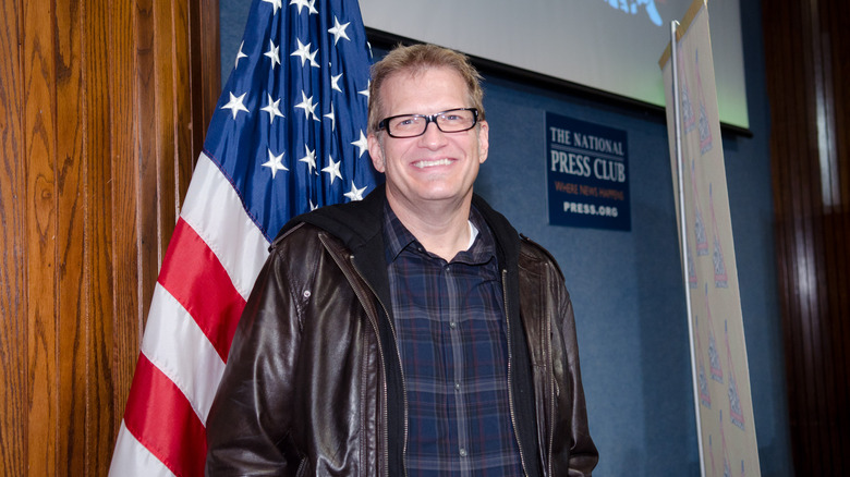 Drew Carey American flag