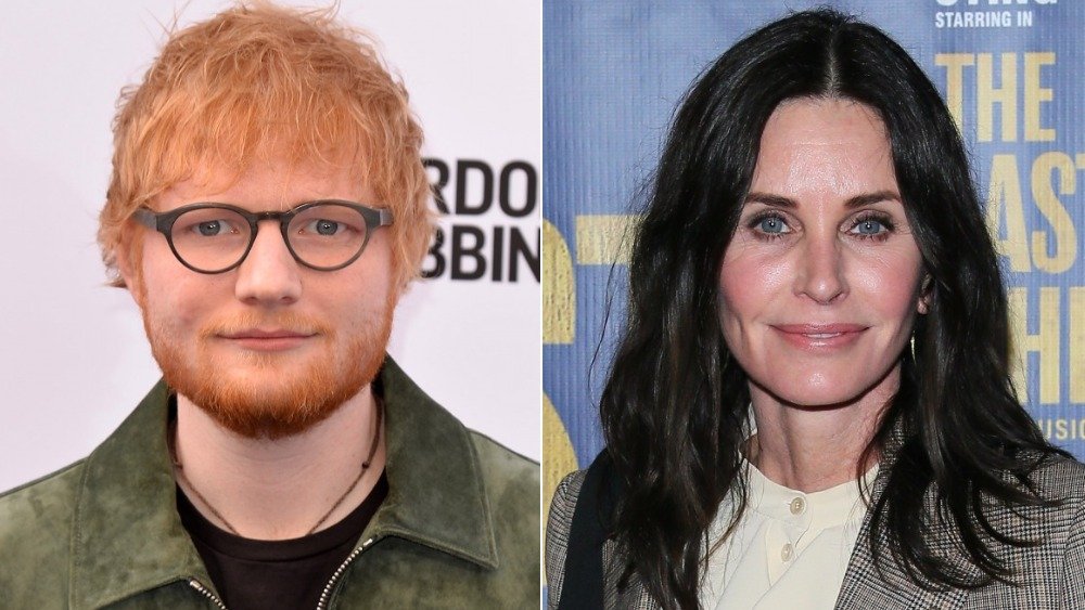 Courteney Cox and Ed Sheeran