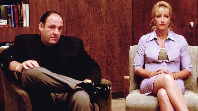 James Gandolfini and Edie Falco