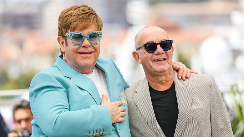 Bernie Taupin and Elton John pose