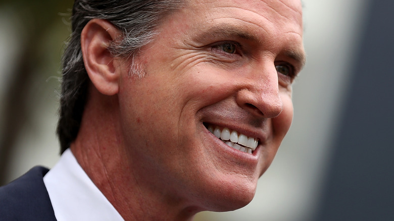 Gavin Newsom smiling at event