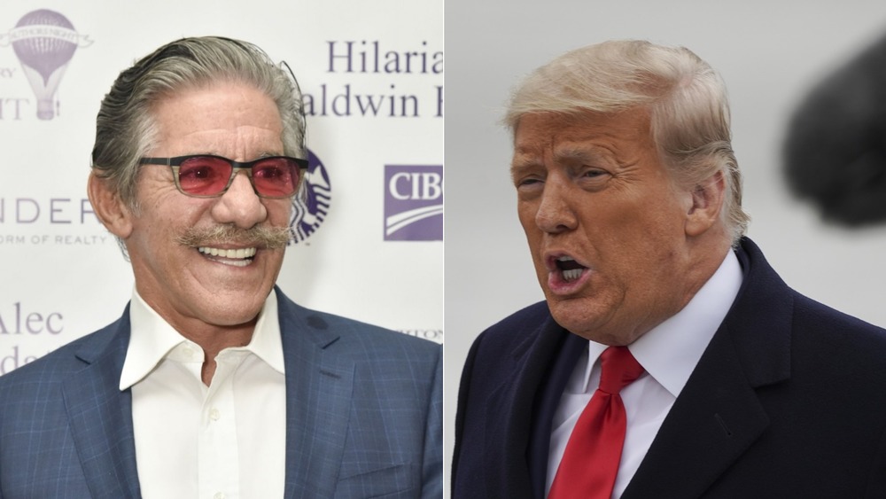 Geraldo Rivera and Donald Trump split screen