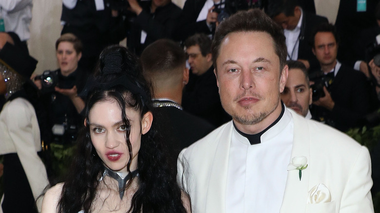 Grimes and Elon Musk on the red carpet