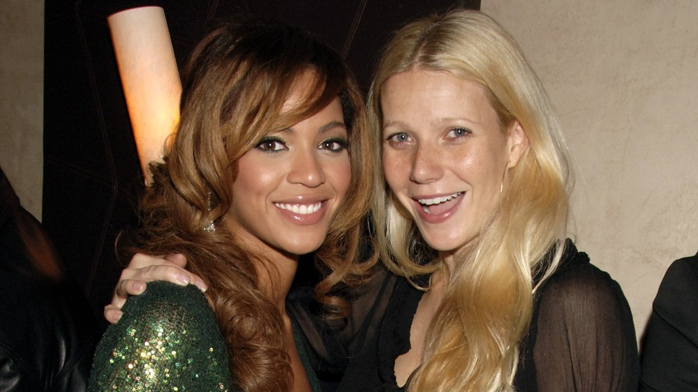 Beyonce and Gwyneth Paltrow embracing