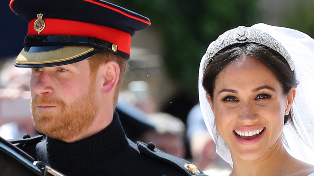 Prince Harry and Meghan Markle at their royal wedding