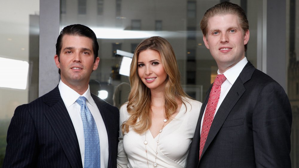 Donald Trump Jr., Ivanka Trump and Eric Trump all posing for photo