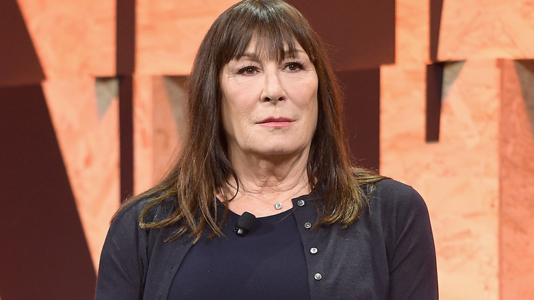 Anjelica Huston frowning 