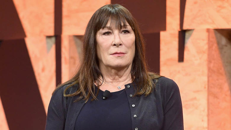 Anjelica Huston frowning