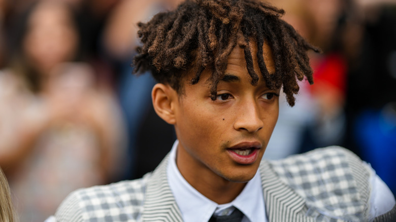 Jaden Smith with his mouth open