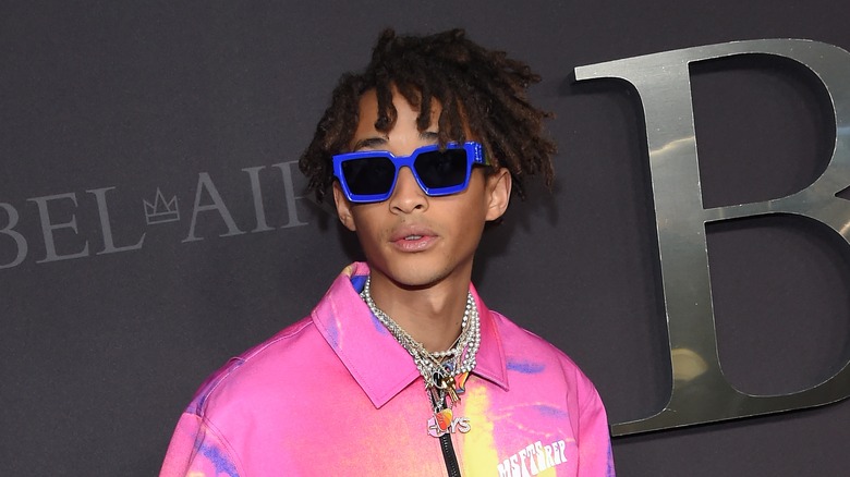 Jaden Smith wearing blue shades