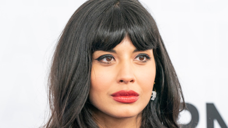 Jameela Jamil posing at an event