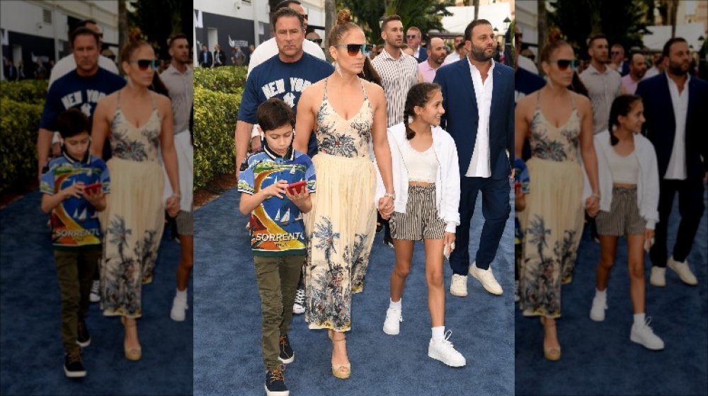 Jennifer Lopez with her twins