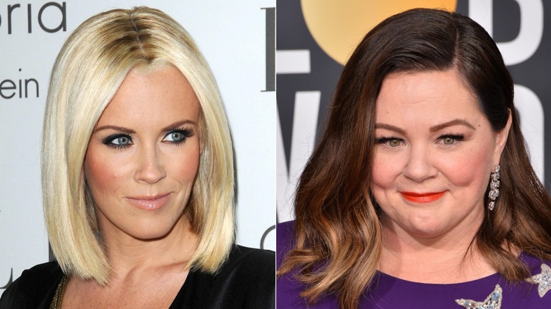 Jenny McCarthy and Melissa McCarthy smiling slightly