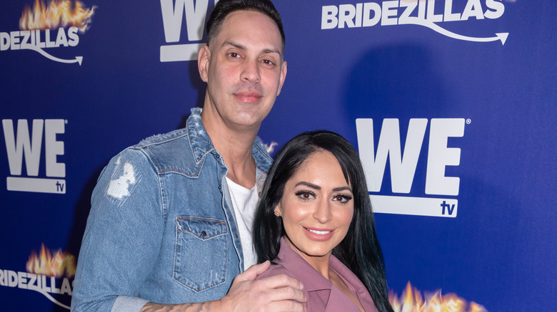 Angelina Pivarnick and her husband on the red carpet
