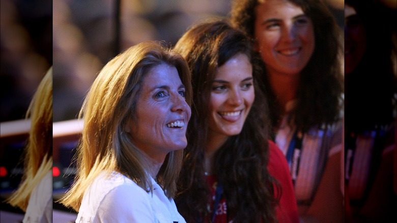 Caroline Kennedy, Rose Kennedy Schlossberg, and Tatiana Kennedy Schlossberg smiling